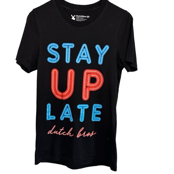 Dutch Bros Other - Dutch Bros Black SMALL “Stay Up Late” Tee DB 1992 CUTE VINTAGE